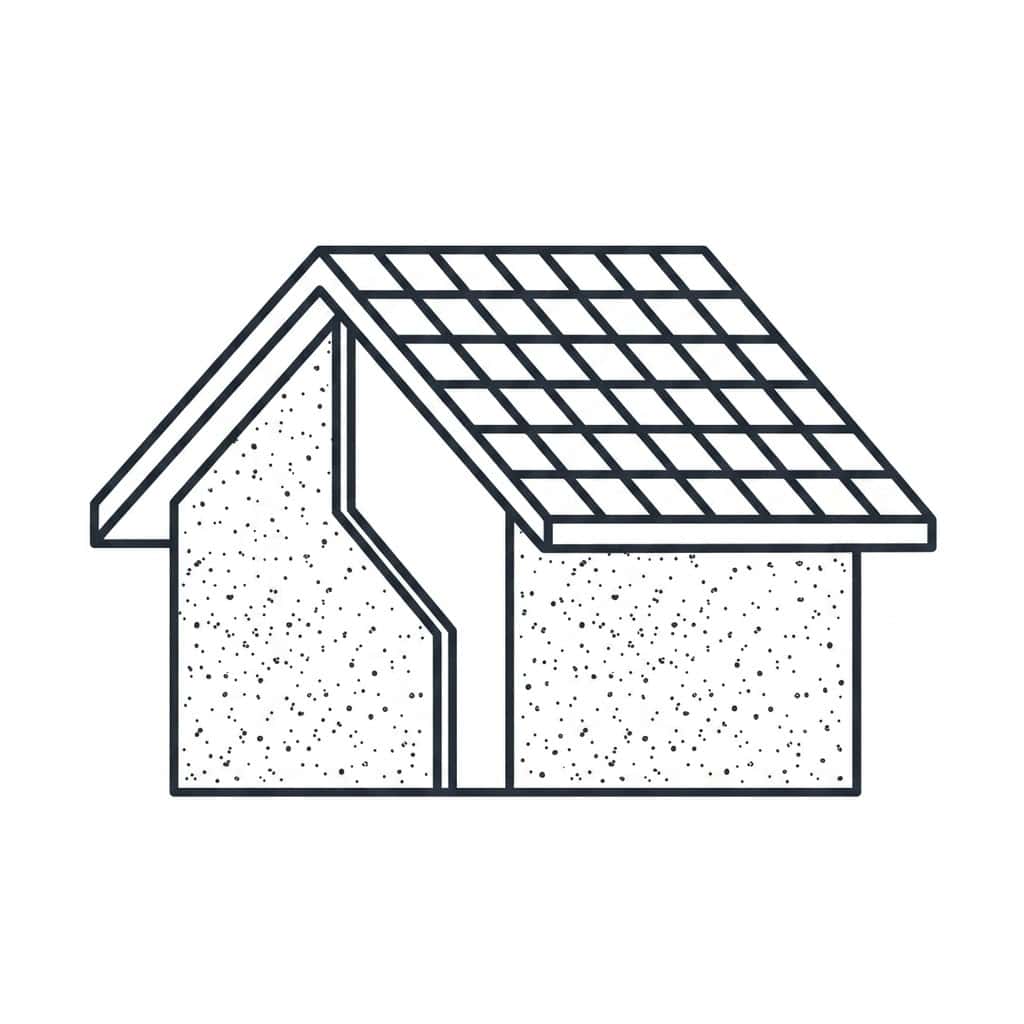 House with solar panels on roof for energy efficiency.